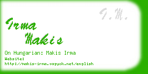 irma makis business card